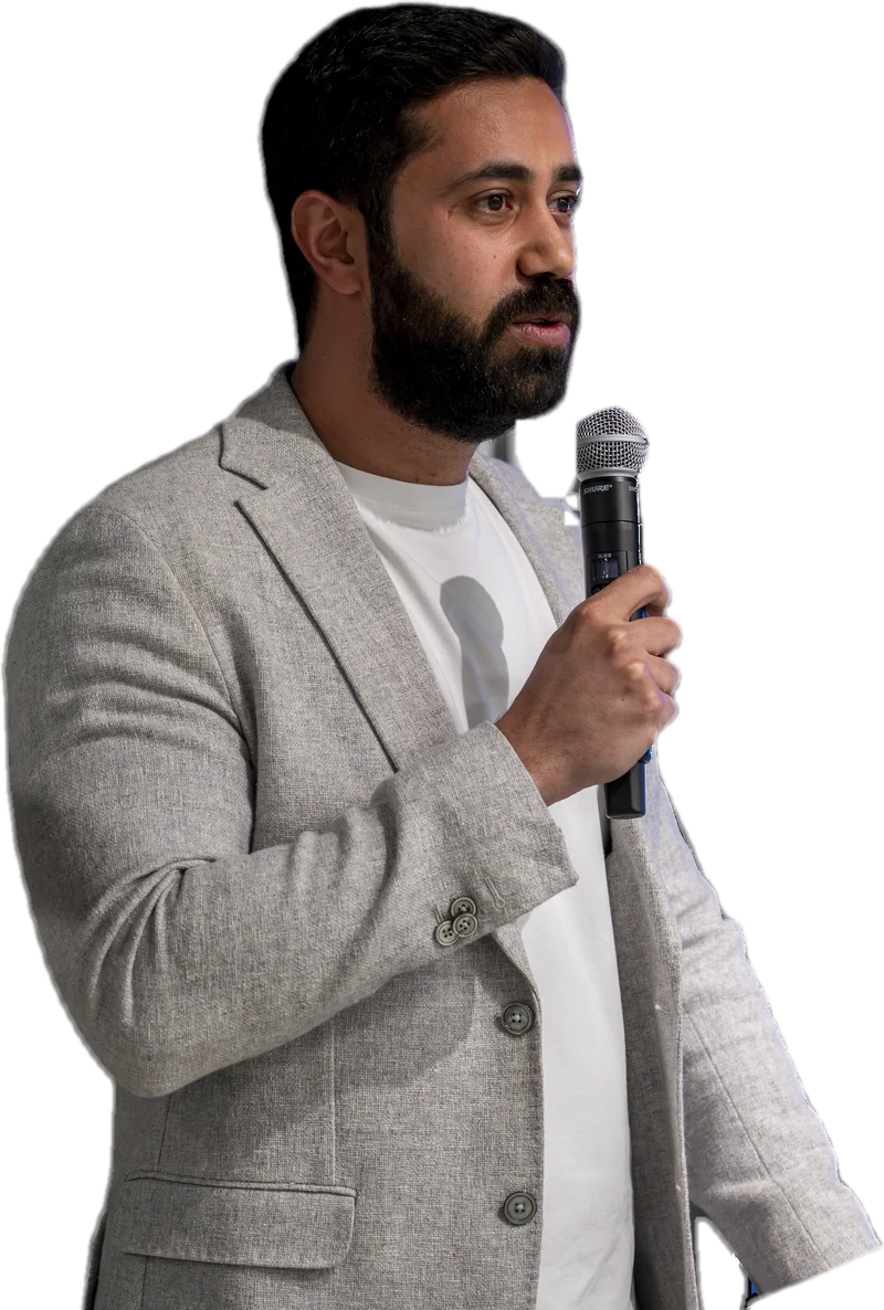 Ali speaking at an industry event
